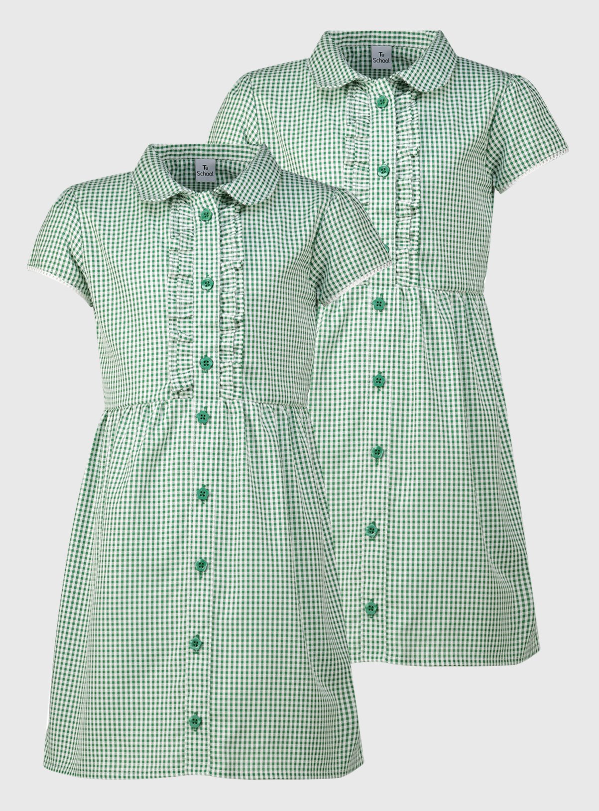 Buy Green Gingham Classic Dress 2 Pack ...